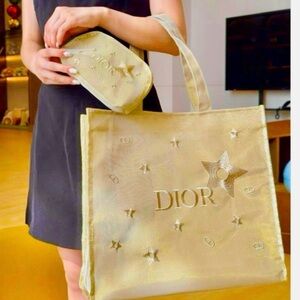 Made for Dior NEW Elegant Gold Tote and Pouch